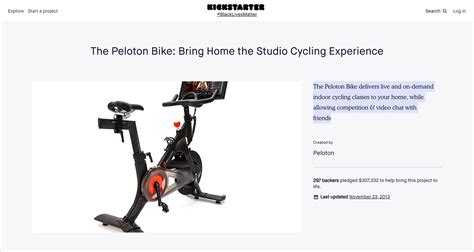 peloton kickstarter|peloton launch notes.